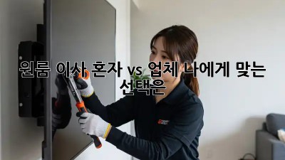 원룸 이사, 혼자 vs. 업체? 나에게 맞는 선택은?